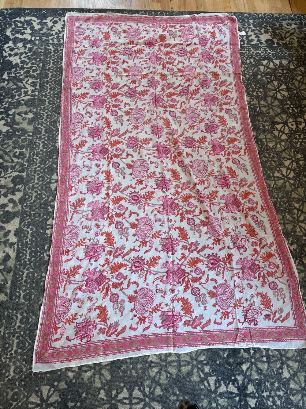 Roller Rabbit Amanda block-print textile cotton scarf/sarong
